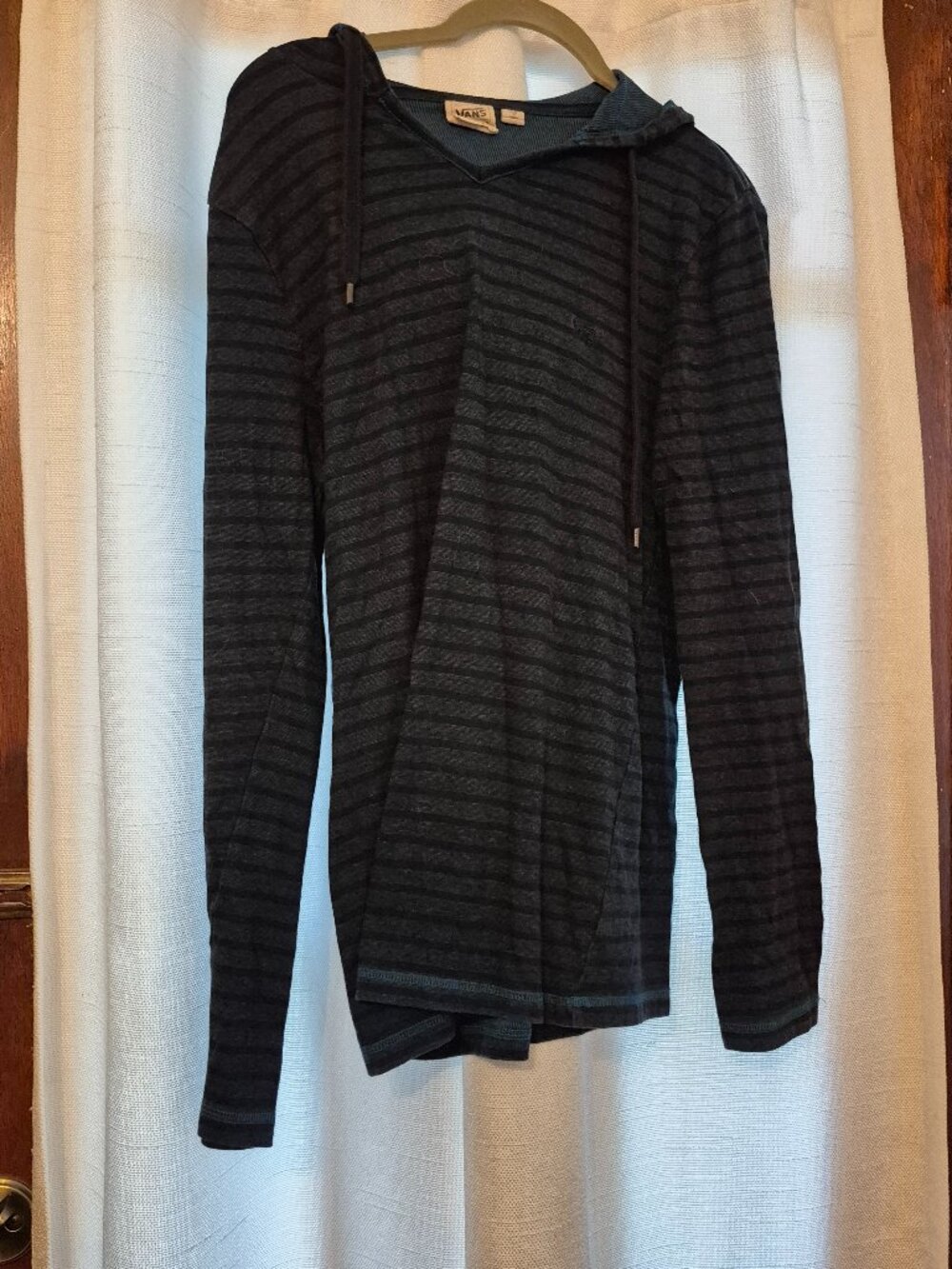 Vans Heritage Med. Striped Hoodie Black & Blue Pullover Hoodie Skate Surf
